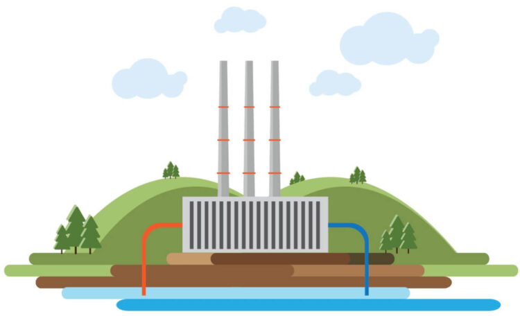 illustration of geothermal energy generator